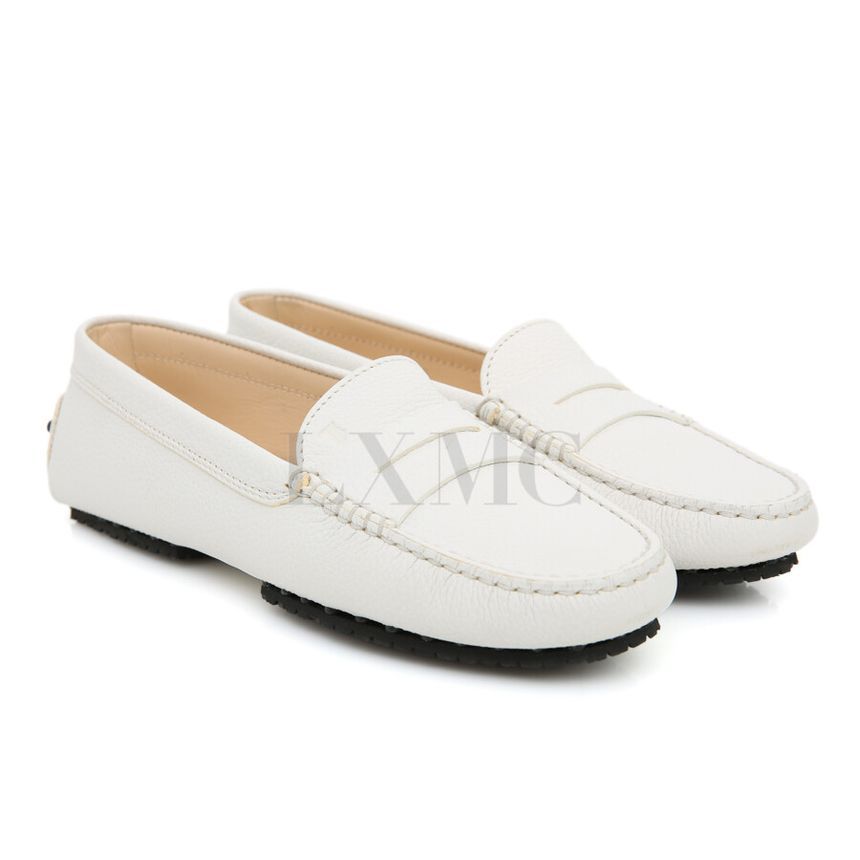 Tods White Moccasin Loafers Driving Shoes - Size 38 [SKU] - Image 2